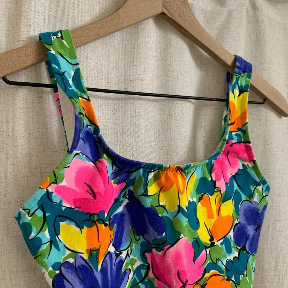 South Point Vintage Cotton Floral One Piece Swim Suit 8 - Picture 4 of 7